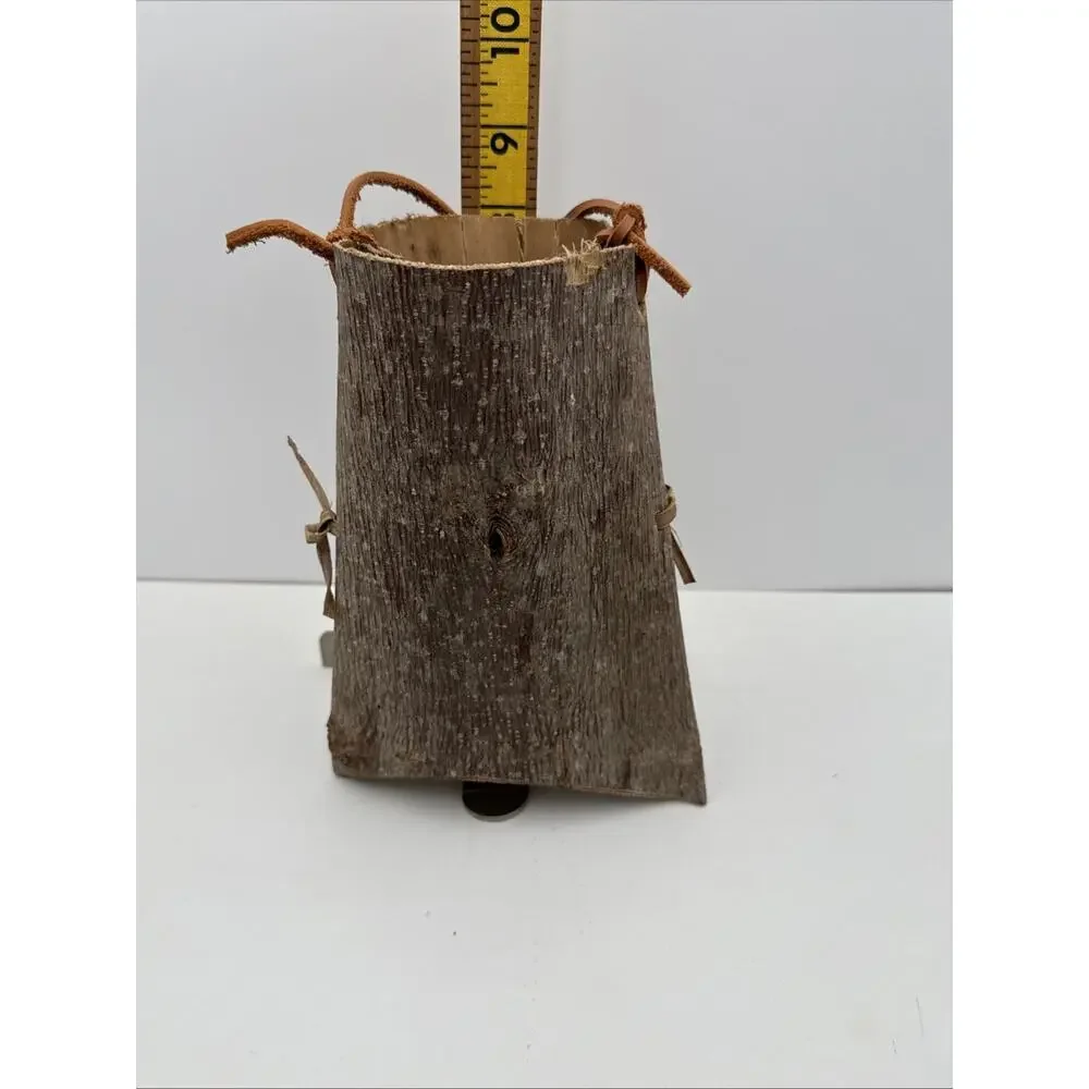 Rustic‎ Primitive Native Appalachian Ethnic Tree Bark Berry Gathering Basket 8x6